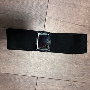 Black Wide Belt with Reflective Clasp